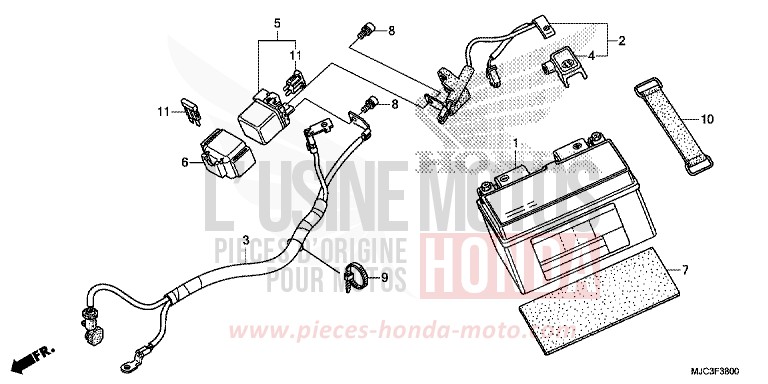BATTERY for CBR600RR ABS VIBRANT ORANGE (YR250) from 2013